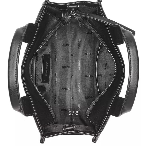 DKNY Black Quilted Logo Tote - Picture 5 of 11